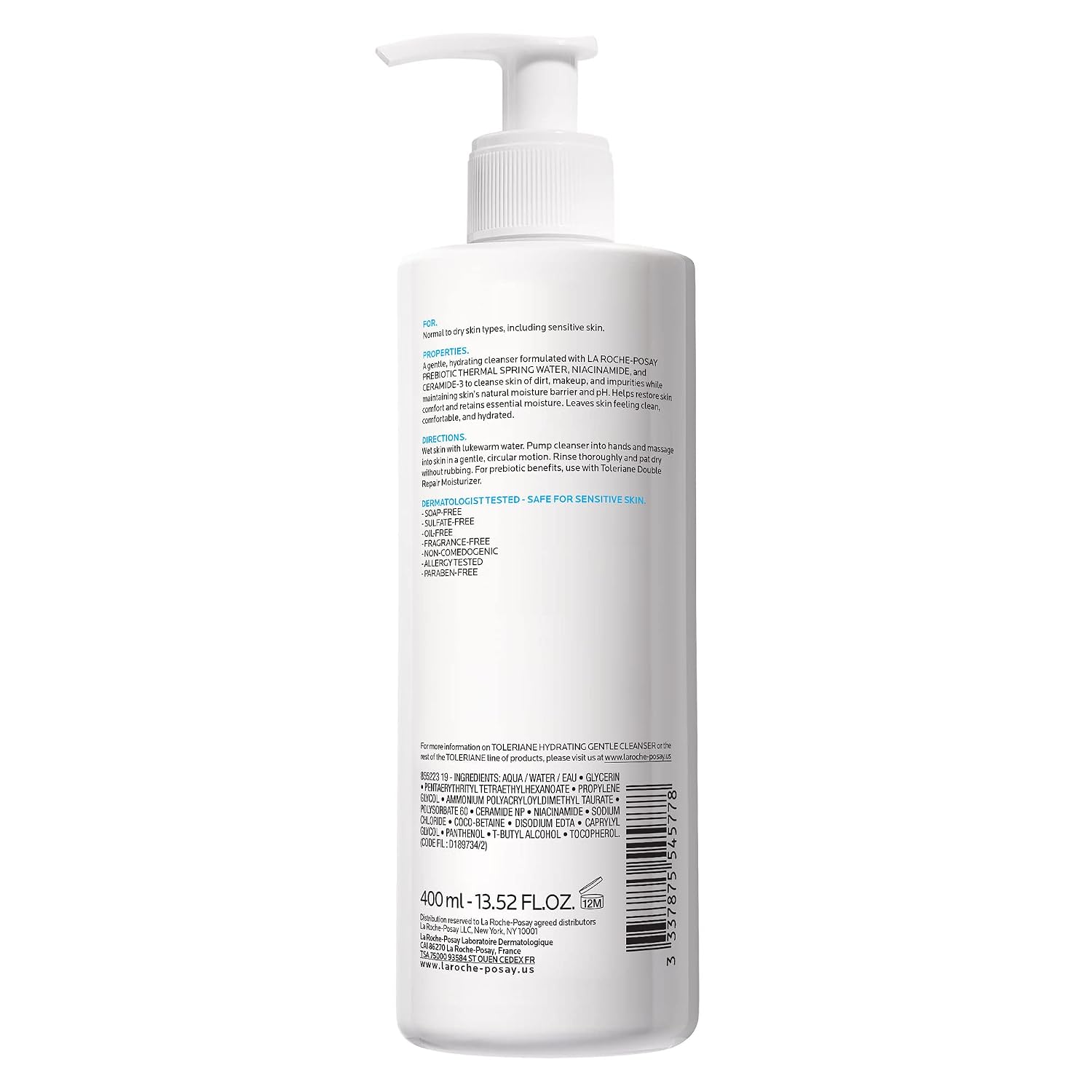 La Roche Posay Toleriane Hydrating Gentle Facial Cleanser 13.52oz