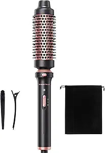 Wavytalk 1.5 inch Detachable Thermal Heated Round Brush with travel pouch and hair clip