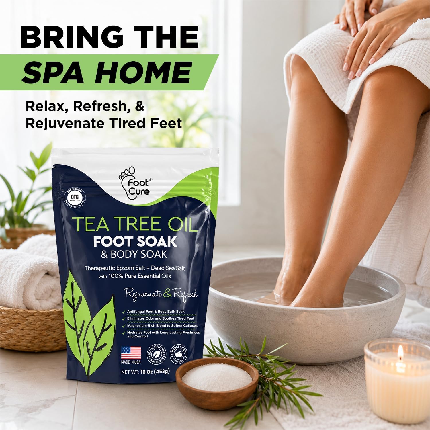 Foot Cure Tea Tree Oil Foot Soak with Epsom Salt 16 oz