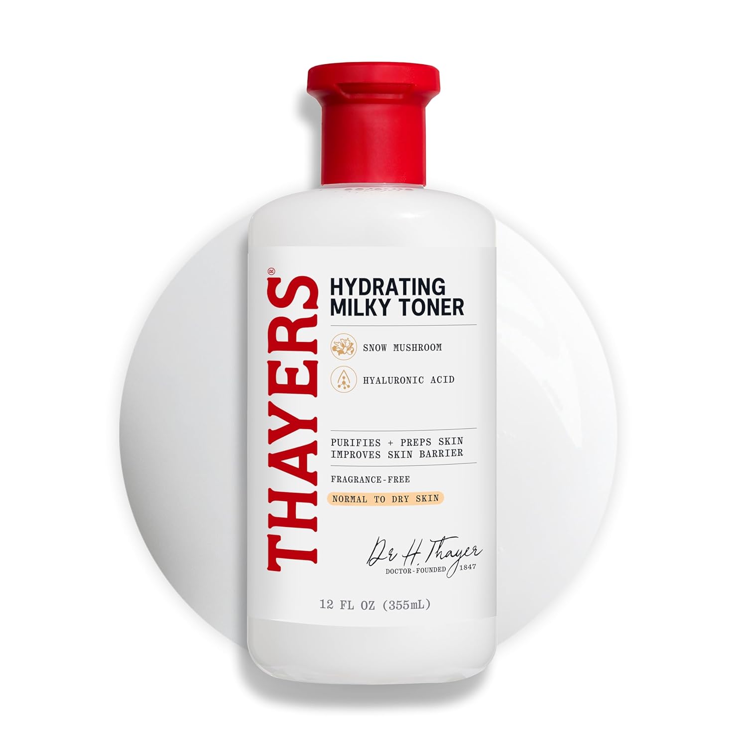 Thayers Milky Face Toner with Snow Mushroom & Hyaluronic Acid | Gentle Toner, 355ml