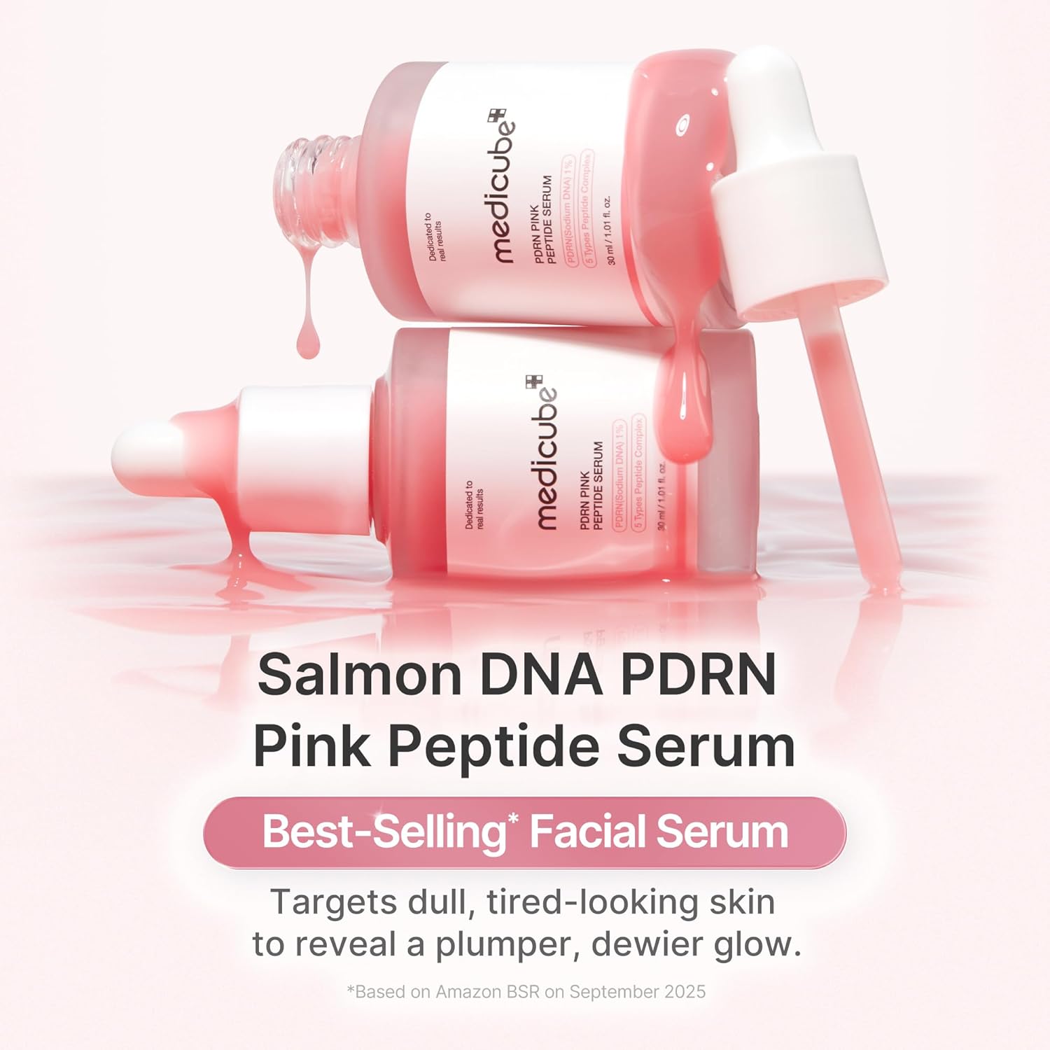 Medicube PDRN Pink Peptide Serum with Salmon DNA  Pink Glow Serum, 1.01oz