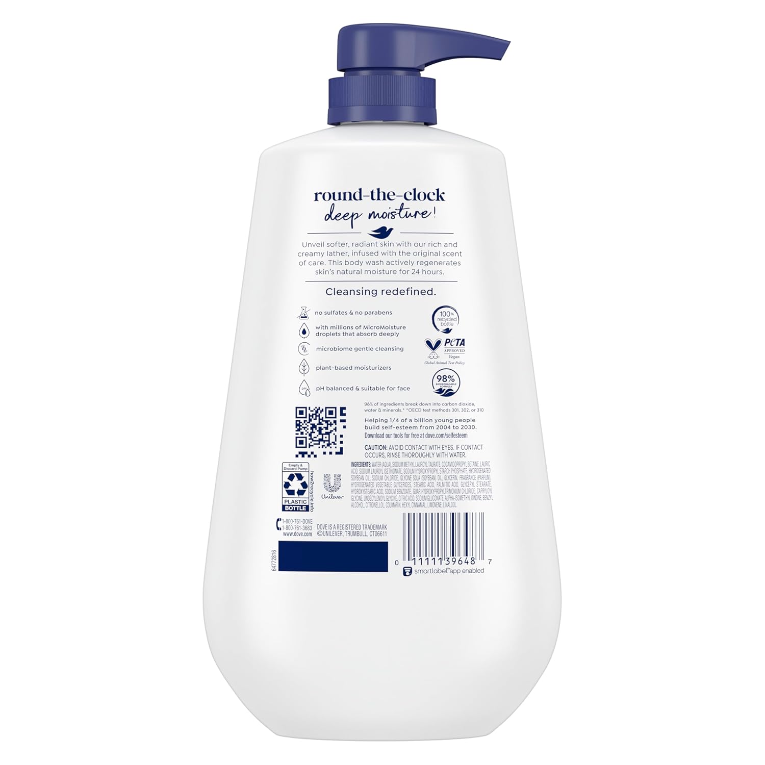 Dove Deep Moisture 24hr Body Wash – MicroMoisture Technology, 30.6 oz