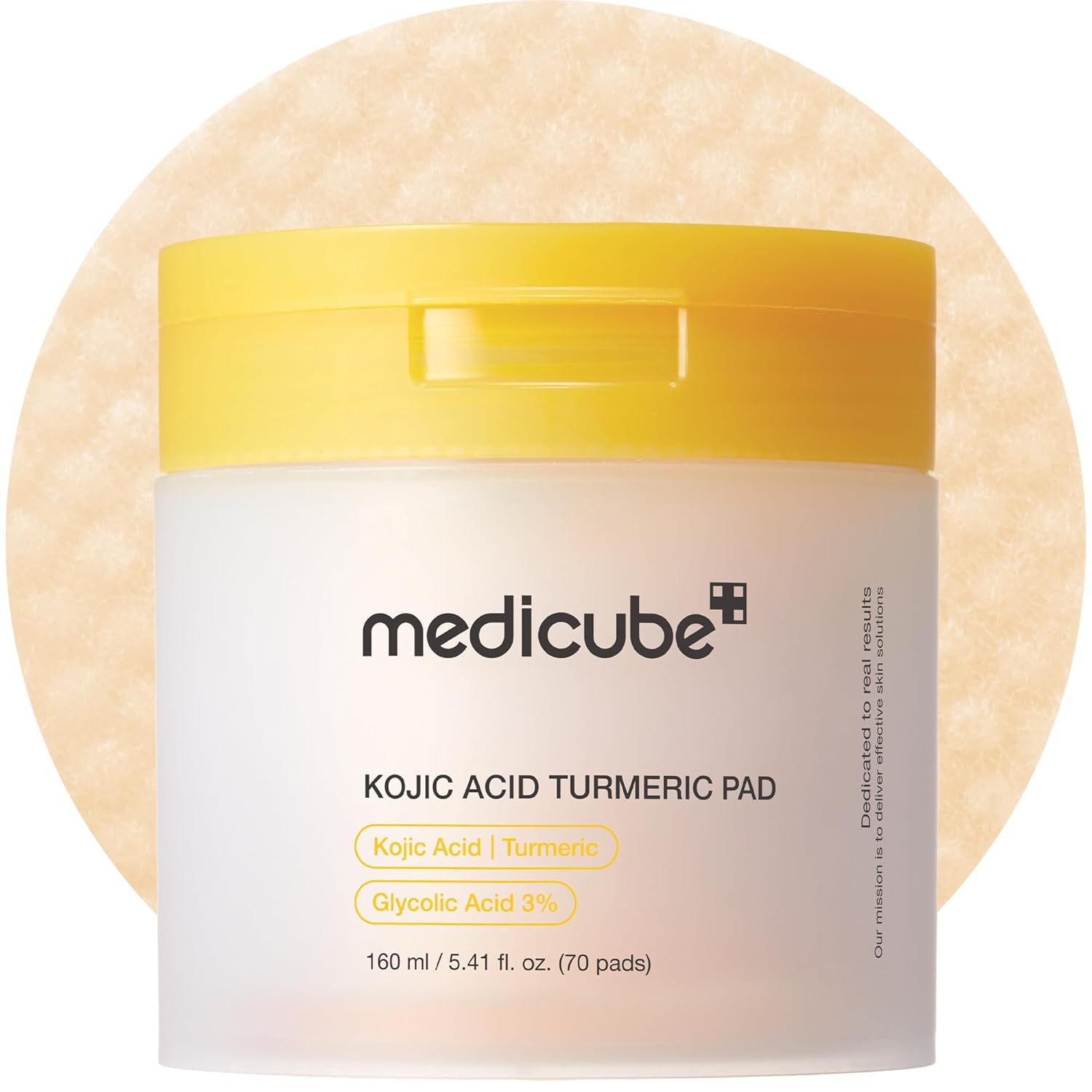 Medicube Kojic Acid Turmeric Clarifying Toner Pads for Troubled Skin, 70 Pads