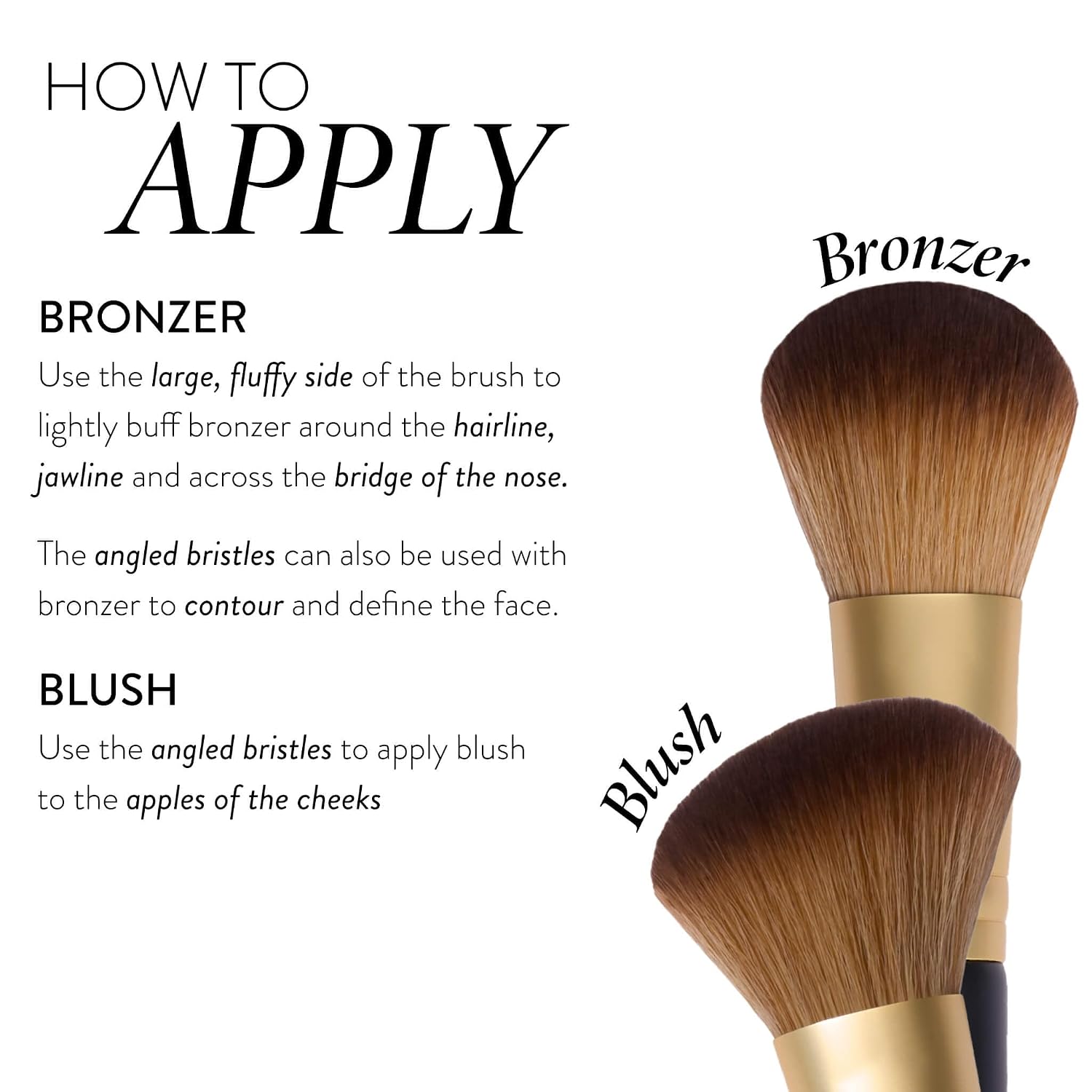 Laura Geller Dual-Ended Blush + Bronzer Brush – 2-in-1 Makeup Brush