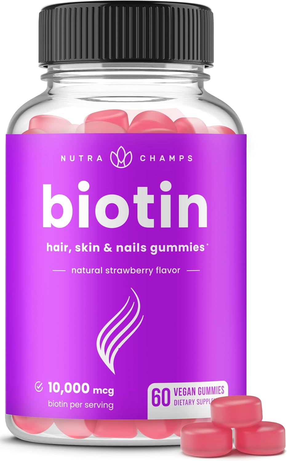 Biotin Gummies 10,000mcg Hair, Skin & Nails Vitamins