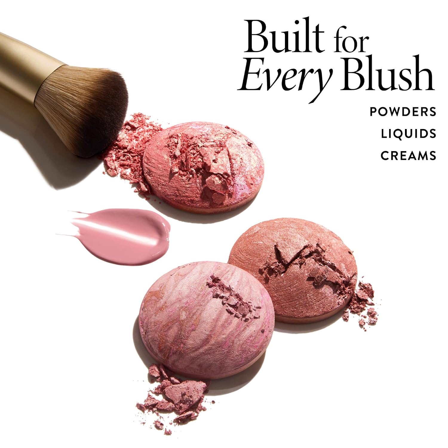 Laura Geller Angled Blush Brush  Black Wooden Handle & Dense Bristles