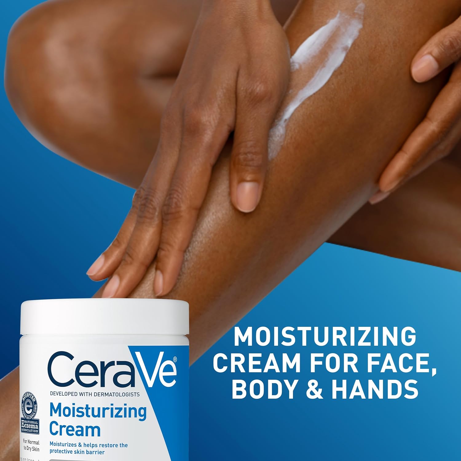 CeraVe Moisturizing Cream – Face & Body, Ceramides & Hyaluronic Acid, 19 oz