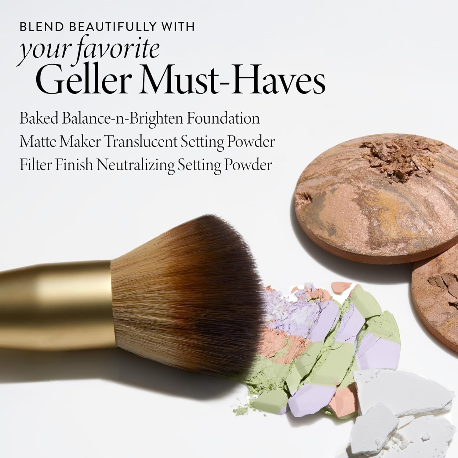 Laura Geller Full Face Powder Brush Wooden Handle, Midnight Black