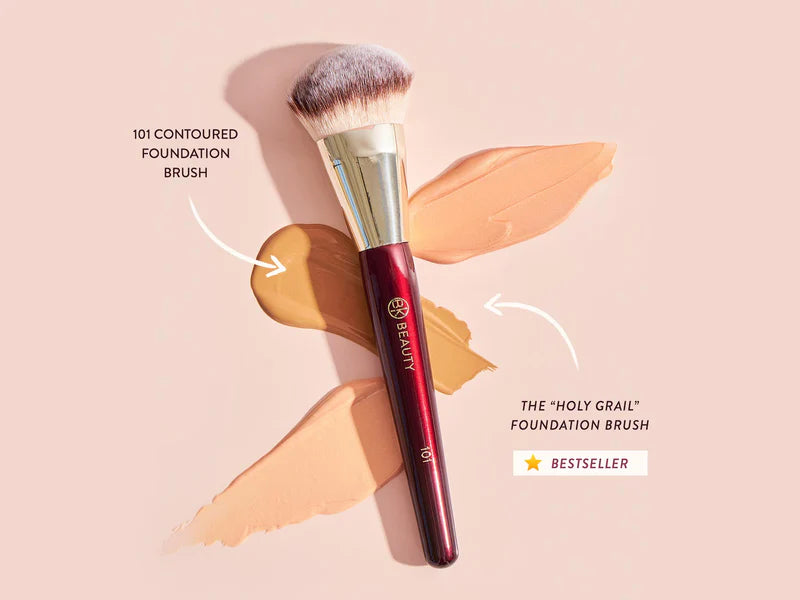 BK Beauty 101 Contoured Foundation Brush promo shot - Holy Grail Bestseller