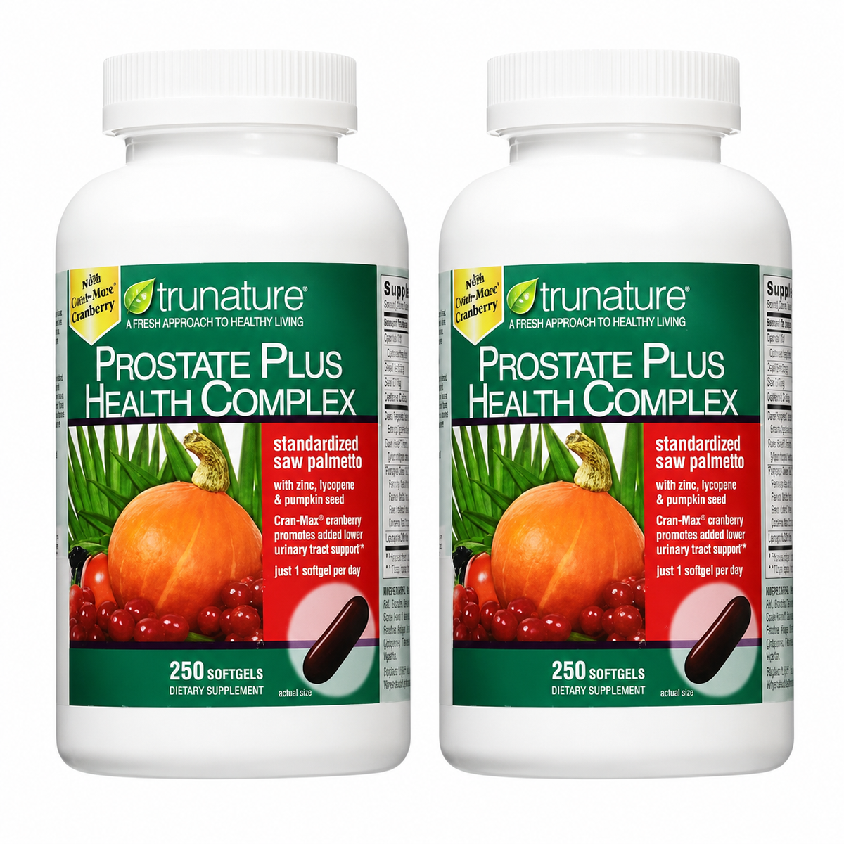 Trunature Prostate Plus Health Complex 2-Pack, 250 Softgels Each