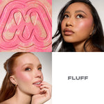 Morphe Cloudlight Blush Fluff shade on models