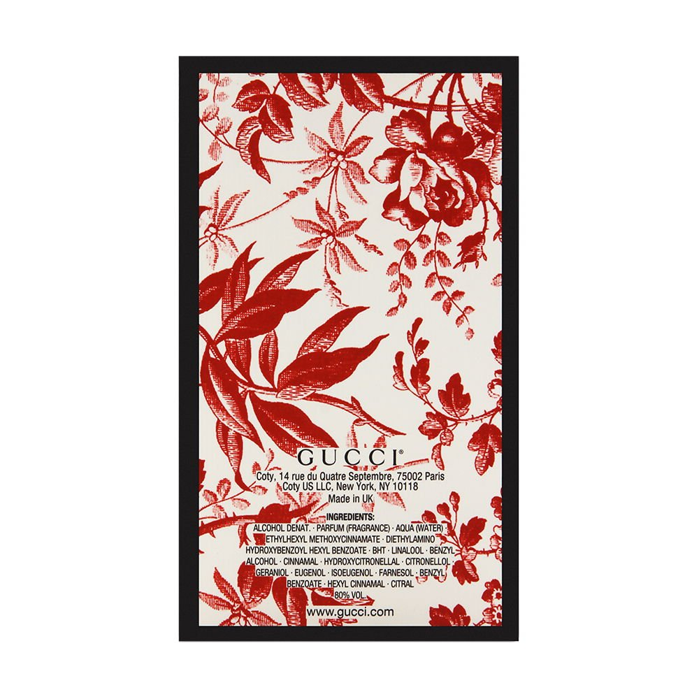 Gucci Bloom EDP Box Back with Ingredients List Made in UK Coty