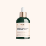 Biossance Squalane Plus Copper Peptide Rapid Plumping Serum with Hyaluronic Acid and Paracress 1 fl oz in dark green dropper bottle