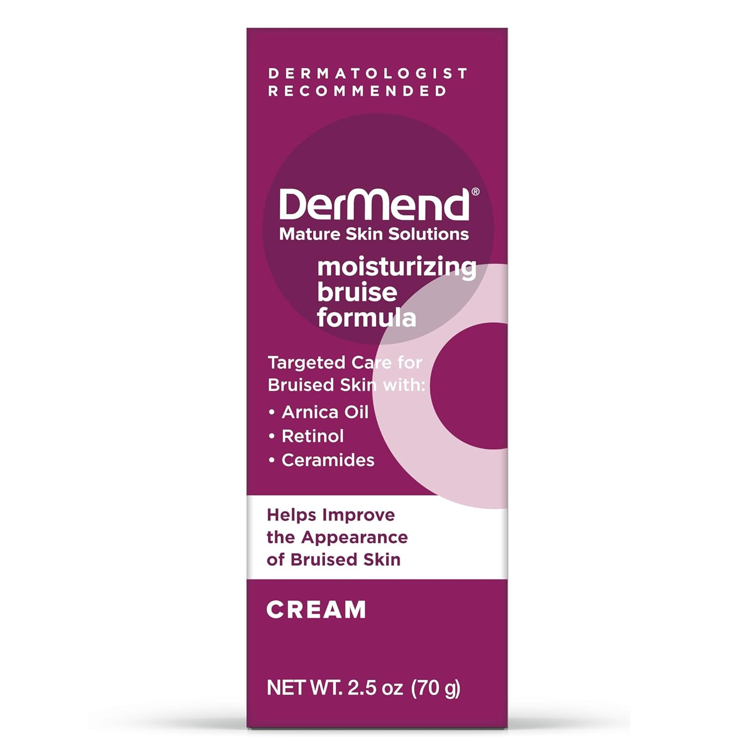 DerMend Moisturizing Bruise Formula Cream 2.5 oz with Arnica Oil Retinol and Ceramides for Mature Skin Dermatologist Recommended