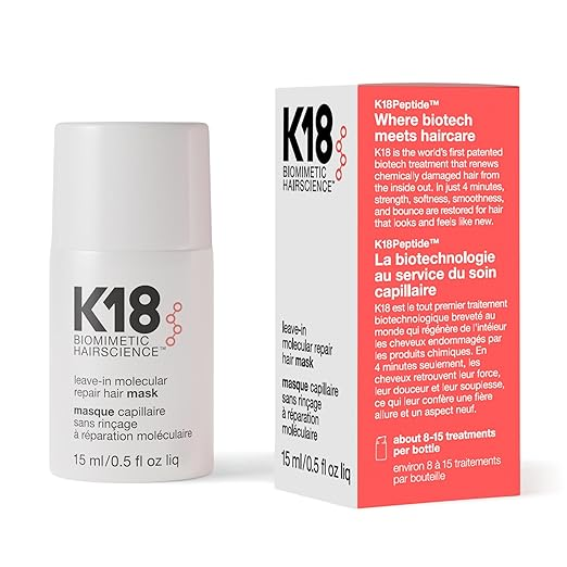 K18 Leave-In Molecular Repair Hair Mask 15ml with K18Peptide Technology