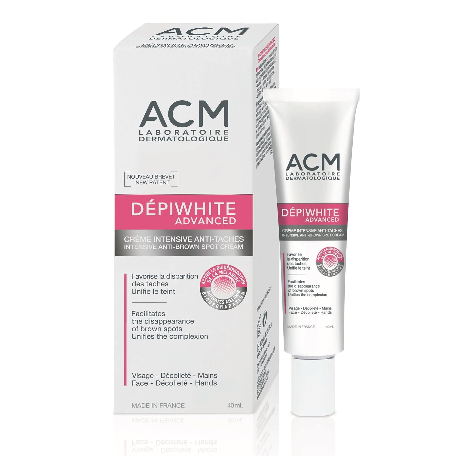 ACM Depiwhite Advanced Intensive Anti-Brown Spot Cream 40ml with box for Face Decollete and Hands Made in France