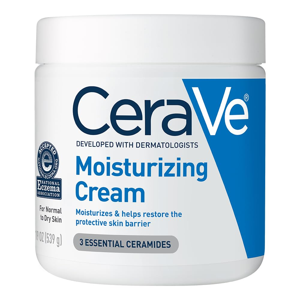 CeraVe Moisturizing Cream 19oz Face and Body with 3 Essential Ceramides and Hyaluronic Acid Fragrance Free