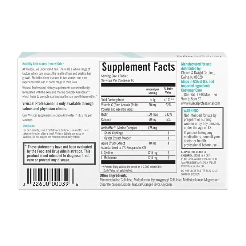 Viviscal Pro Advanced Hair Growth Support Supplement - 180 Tablets